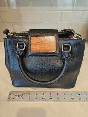 Martin & MacArthur Hawaii Genuine Leather Koa Wood Satchel